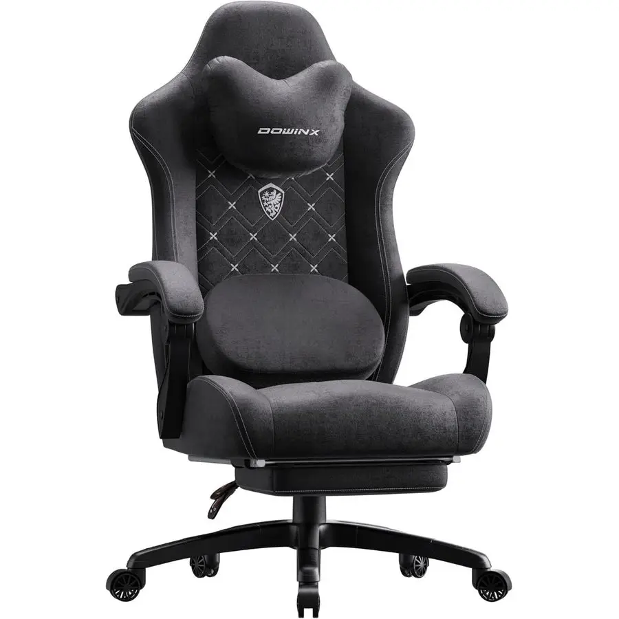 

Gaming Chair with Heated Massage Lumbar Support,Big and Tall Fabric Gaming Chairs for Adults with Footrest, Ergonomic Chair