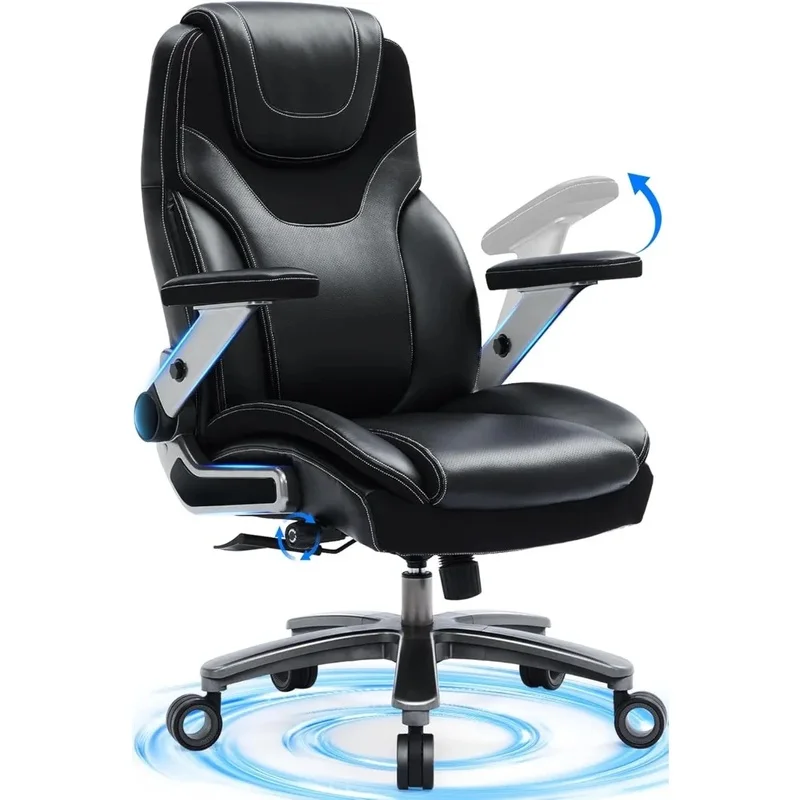 

Ergonomic Office Chair for Big and Tall, featuring 5D Adjustable Armrests and Lumbar Support for Enhanced Comfort