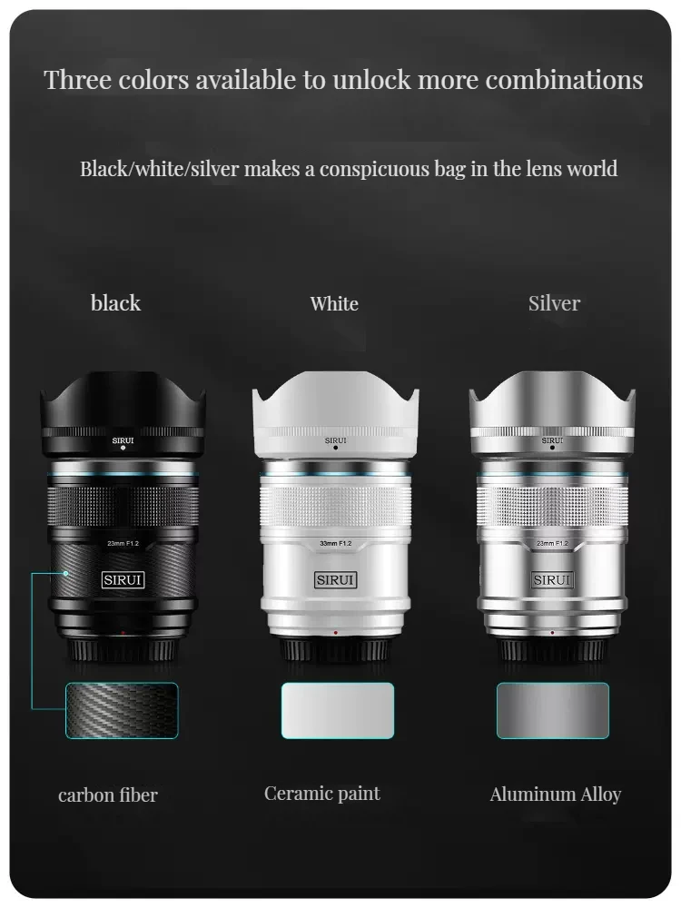 SIRUI قناص سلسلة 23 مللي متر 33 مللي متر 56 مللي متر F1.2 APS-C عدسات تركيز تلقائي لسوني E جبل فوجي X جبل نيكون Z جبل عدسة الكاميرا