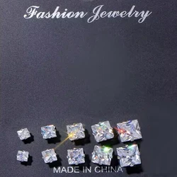 5 Pair/lot Square Shiny Wedding Stud Earrings Set for Women Men Crystal Jewelry Ear Studs Accessories Earring Jewelry Gift