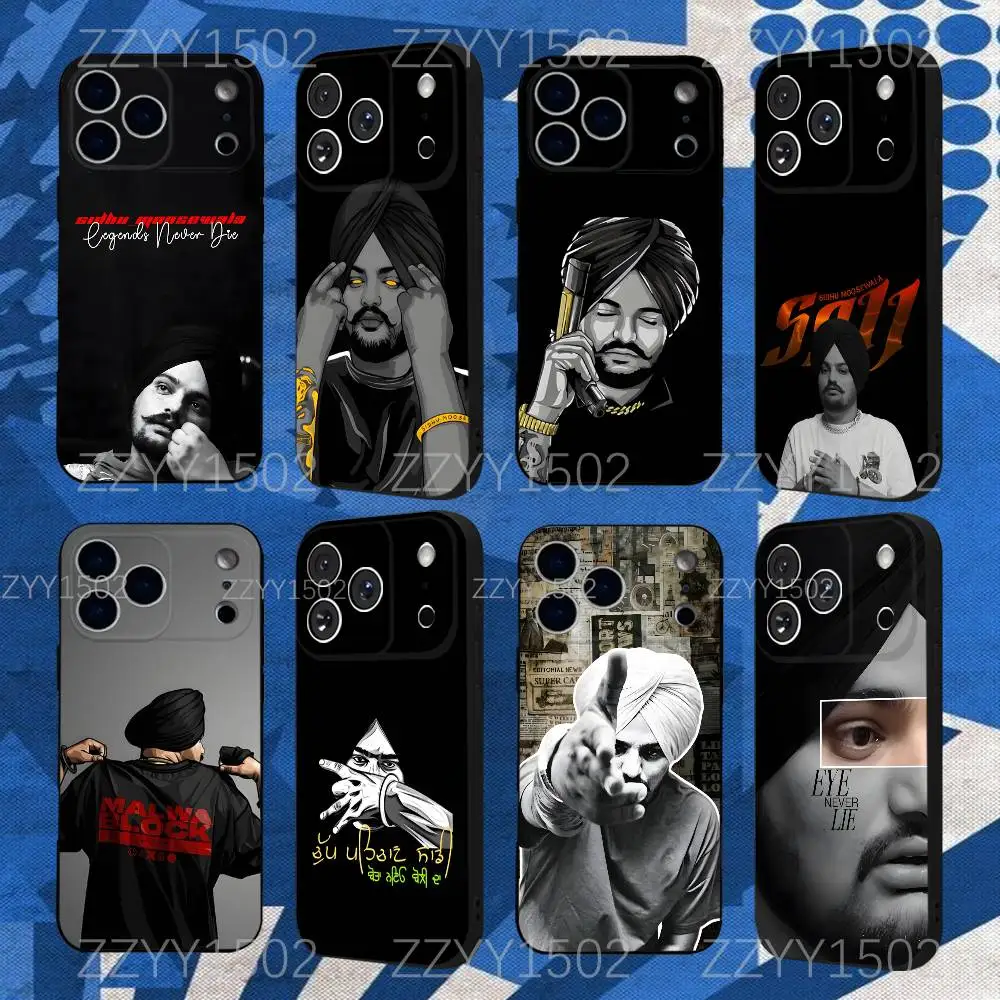 

Sidhu Moose Wala Cool Phone Case For iPhone 17,16,15,14,13,12,Pro,Max,Plus,E,SE4,Air,Mini Black Funda Shell