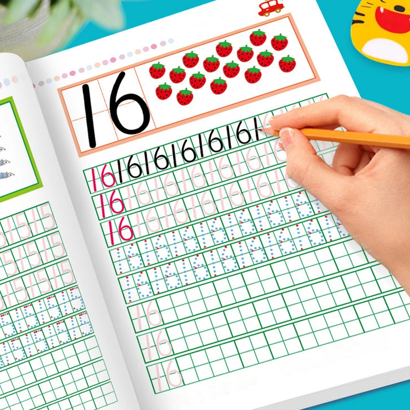 Zahl Kinder Kalligraphie Alphabet Tracing Arbeitsbuch Lernbücher Handschrift Copybook für Kinder 32 Seiten