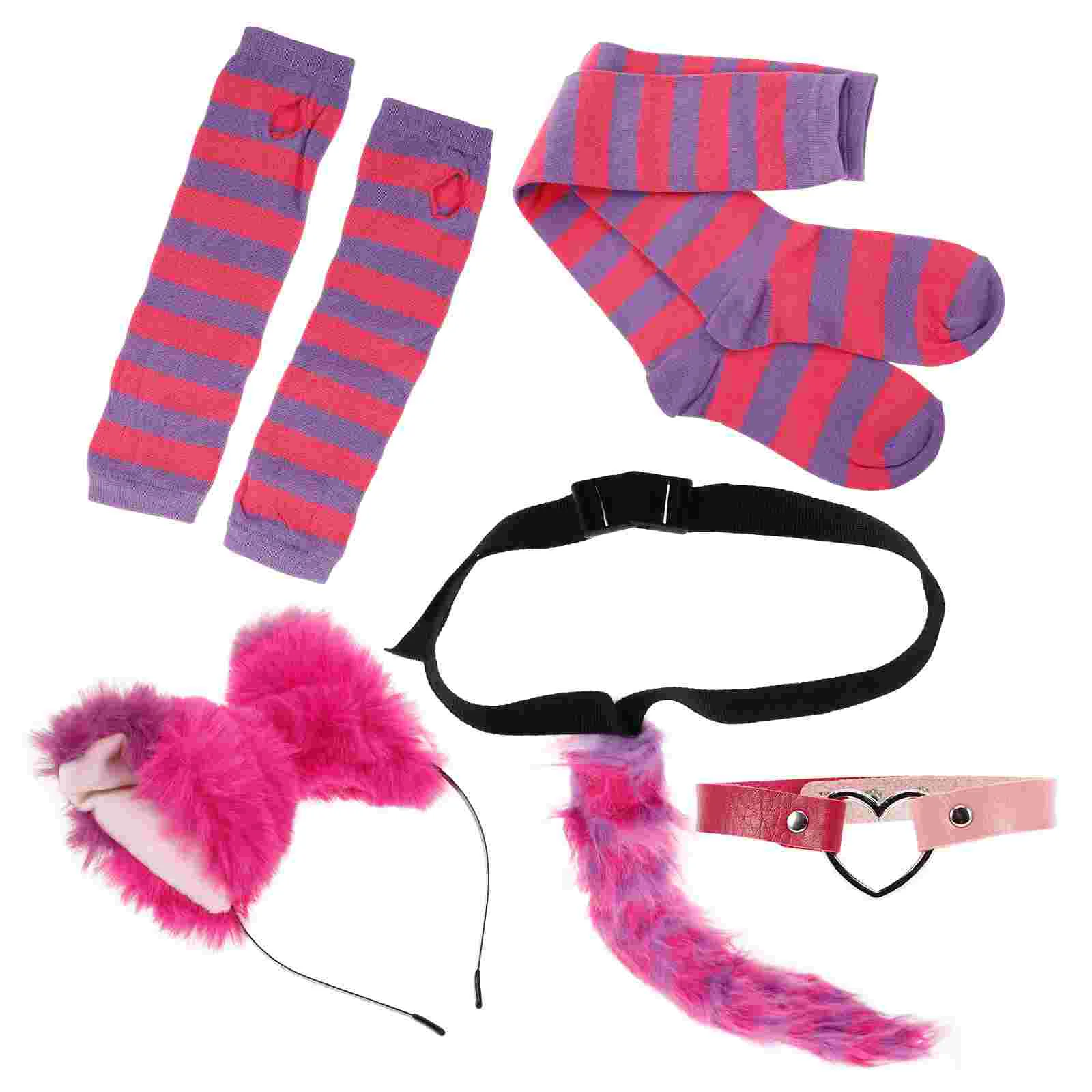 Katzenohren Stirnband Cosplay Kostüm Set Halloween Party Dekorative Kopfbedeckung Haarschmuck Performance Halsband