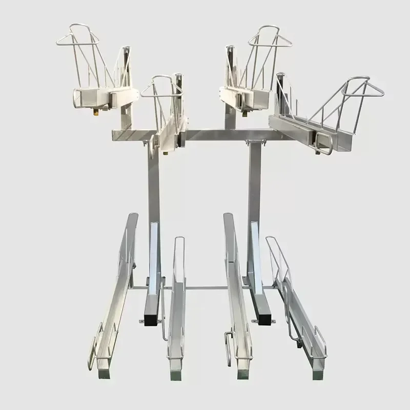 Double Layer Bicycle Parking Rack Carbon Steel Aluminum Alloy Spiral Design for Residential Community and Public Facilities