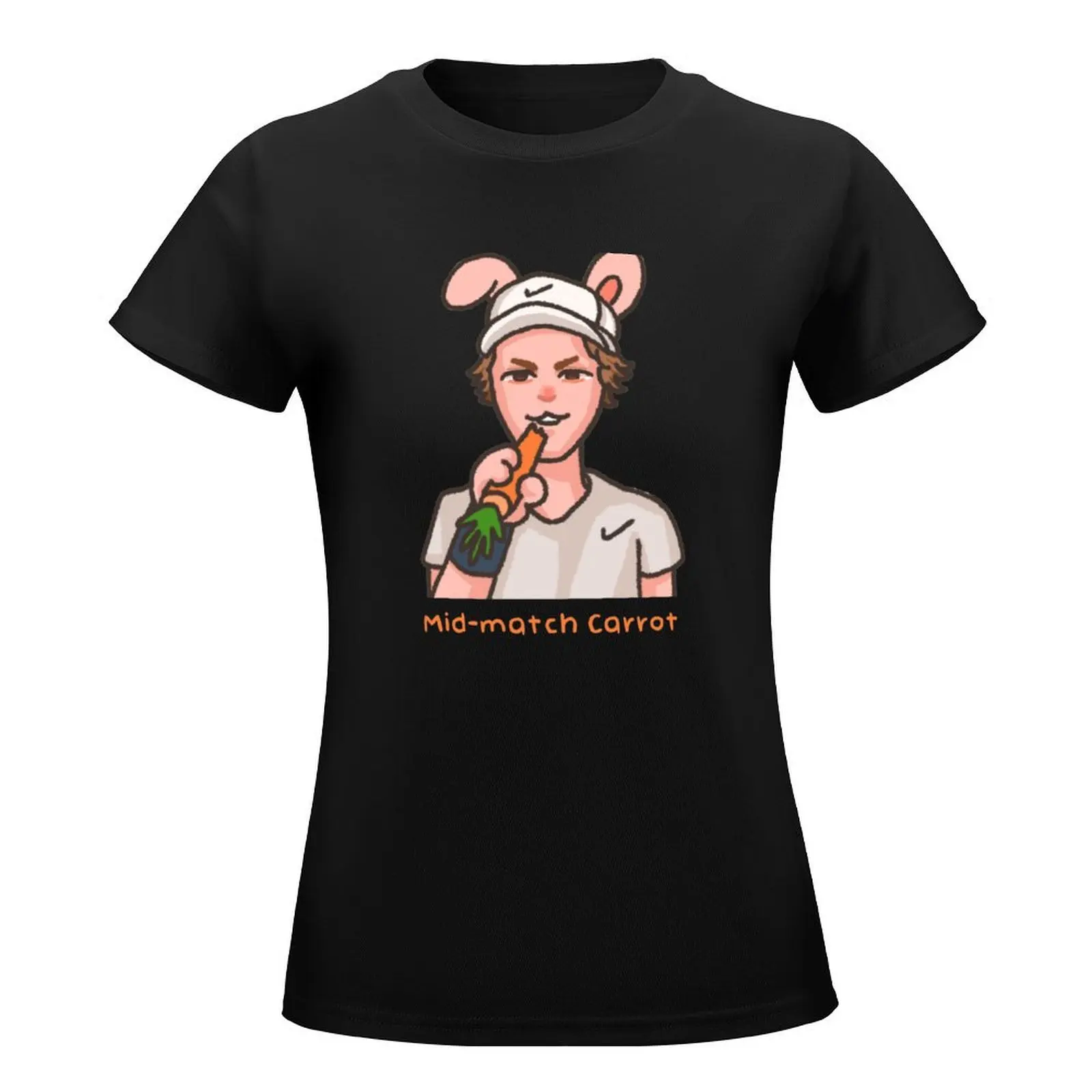 Jannik having some Carrot T-Shirt summer clothes graphics funny t shirts for Women