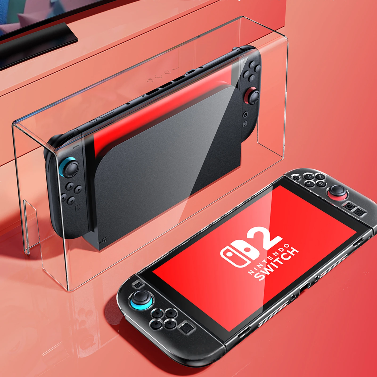 Dustproof Protective Cover For Switch 2 Accessories Transparent Acrylic Protective Case Switch1/2 Compatibility Display Box