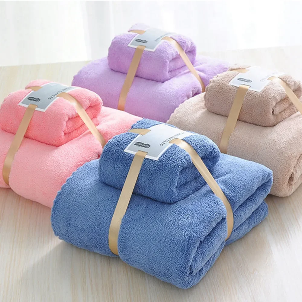 3Pcs Towel Bath Towel Set Bathroom Hand Face Shower Towels for Adults Kids Soft Absorbent  Robes Wearable Absorbent Towe