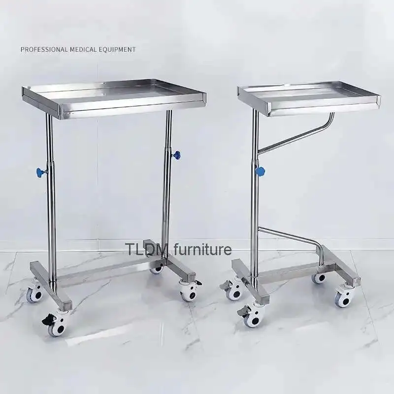 

Thickened Stainless Steel Trolley Medical Rack Barber Shop Trolley Hospital Surgery Tray Trolley Beauty Salon Auxiliary Cart