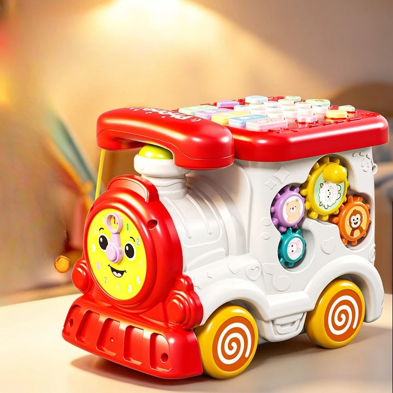 Early Education Intelligence Multi Functional Combined Sound Light Music Toy for Infants Toddler Toys Train Telephone Function