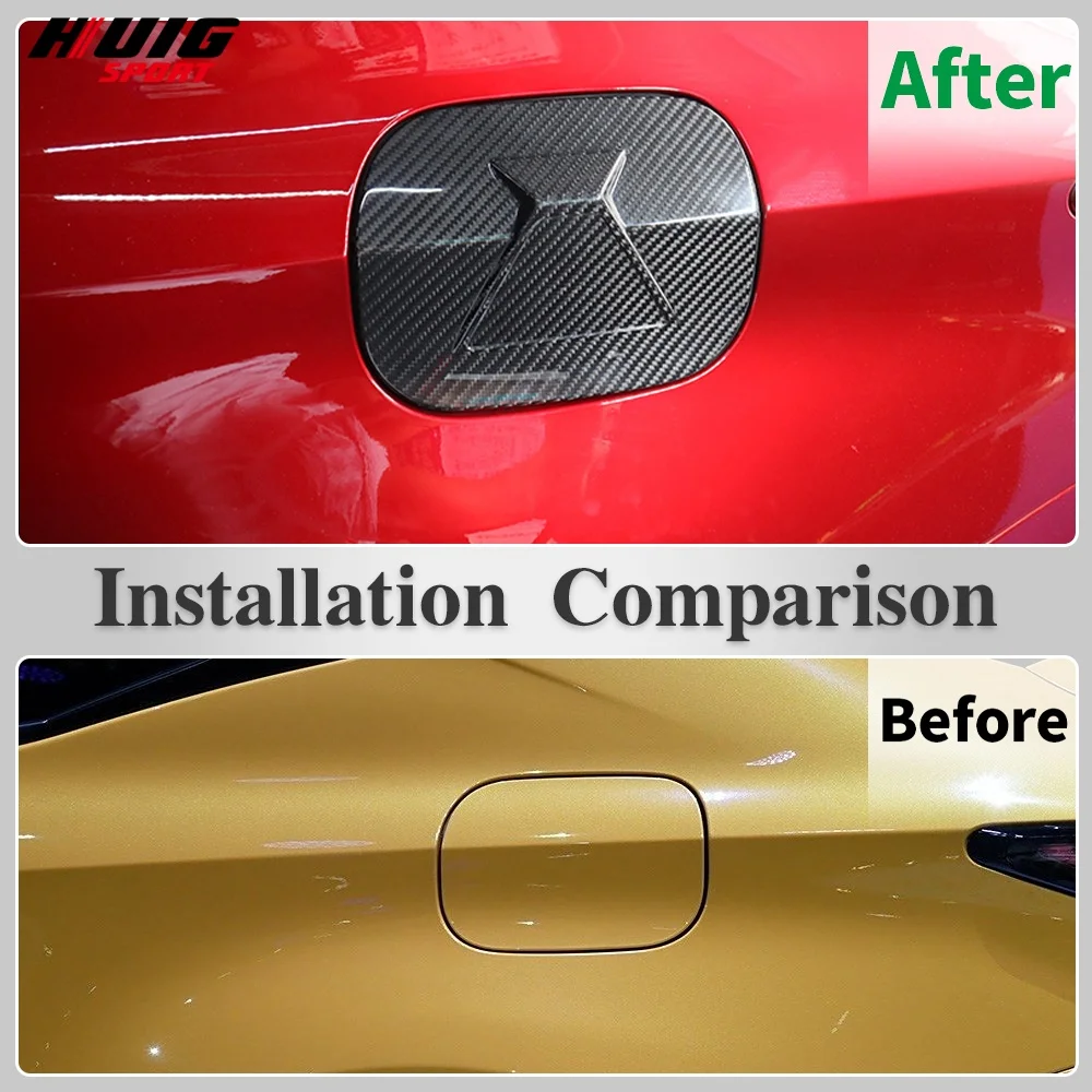 For Lexus RC200t RC250 RC300 RC350 RC F Sport 2015 2016 2017 2018-2019 Real Carbon Fiber Fuel Tank Cap Cover Exterior Trim view 3