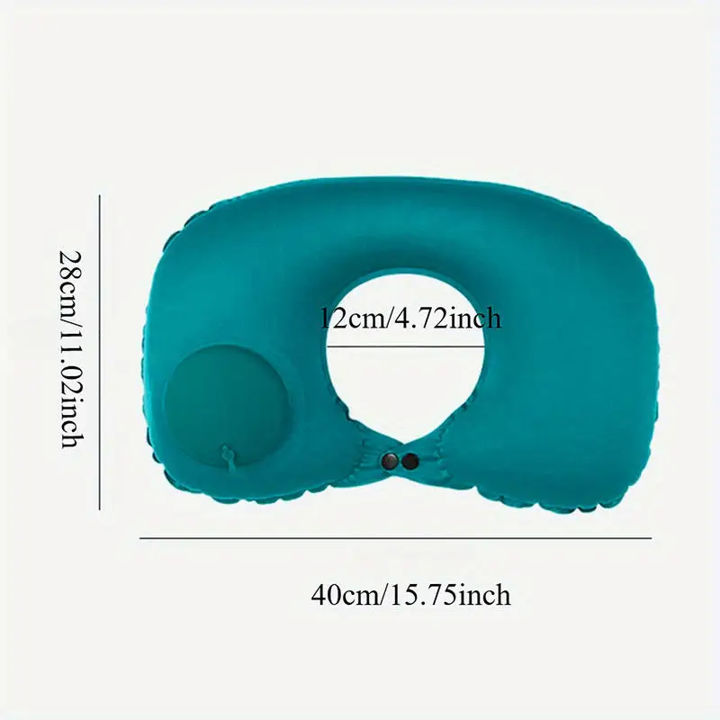 Press Inflatable U Shaped Neck Pillow Foldable Portable Leak Proof Air Pillow For Travel Camping Office Home Relax Rest Use