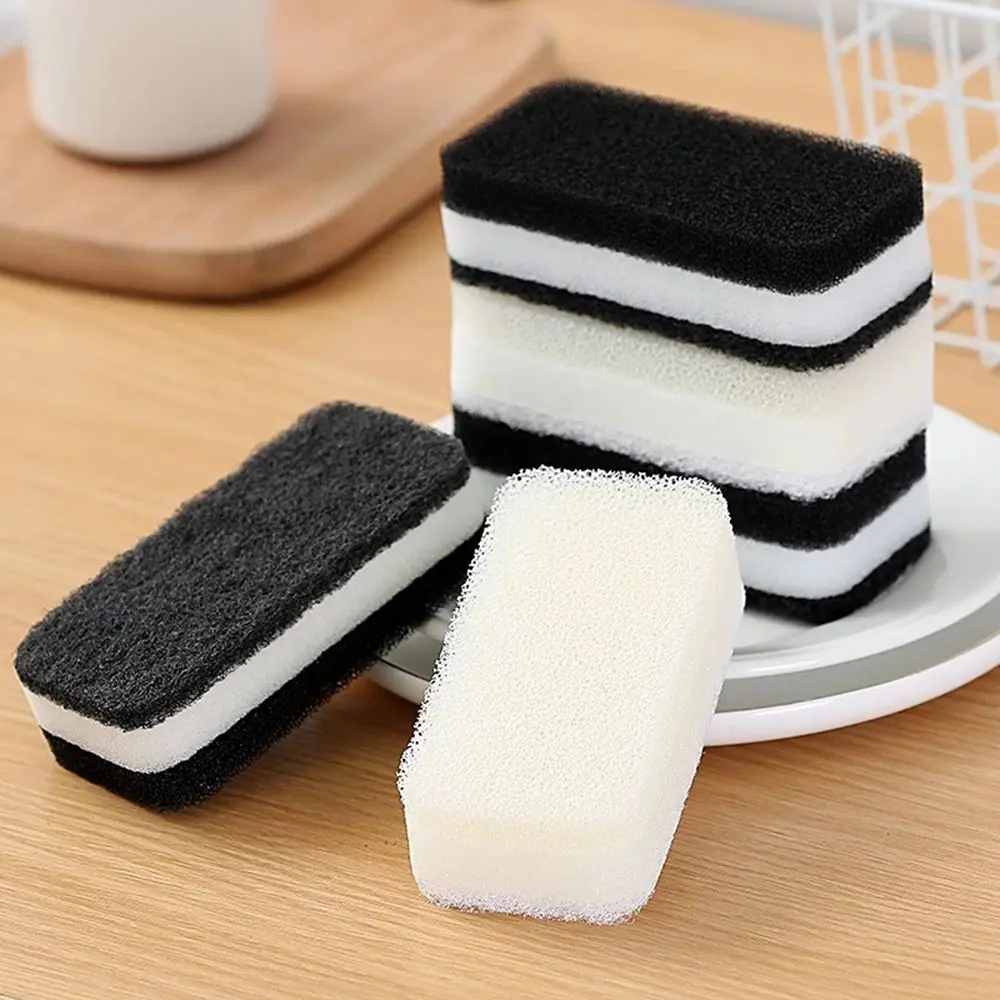 5Pcs Double-sided Cleaning Spongs Household Scouring Pad Kitchen Wipe Dishwashing Sponge Cloth Dish Cleaning Towels Accessories