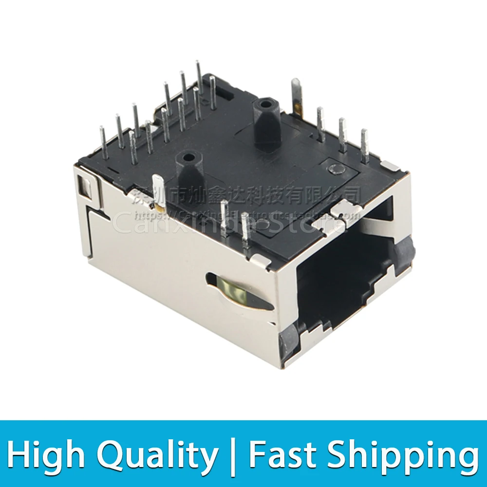 2pcs L829-1J1T L829-1J1T-43 RJ45 Jack Network Single Port Tab Up LED Filter Interface Connector 1000 Base-TX Fast Ethernet