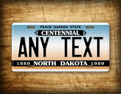 Personalized North Dakota Peace Garden License Plate ANY TEXT 6x12 Custom Tag