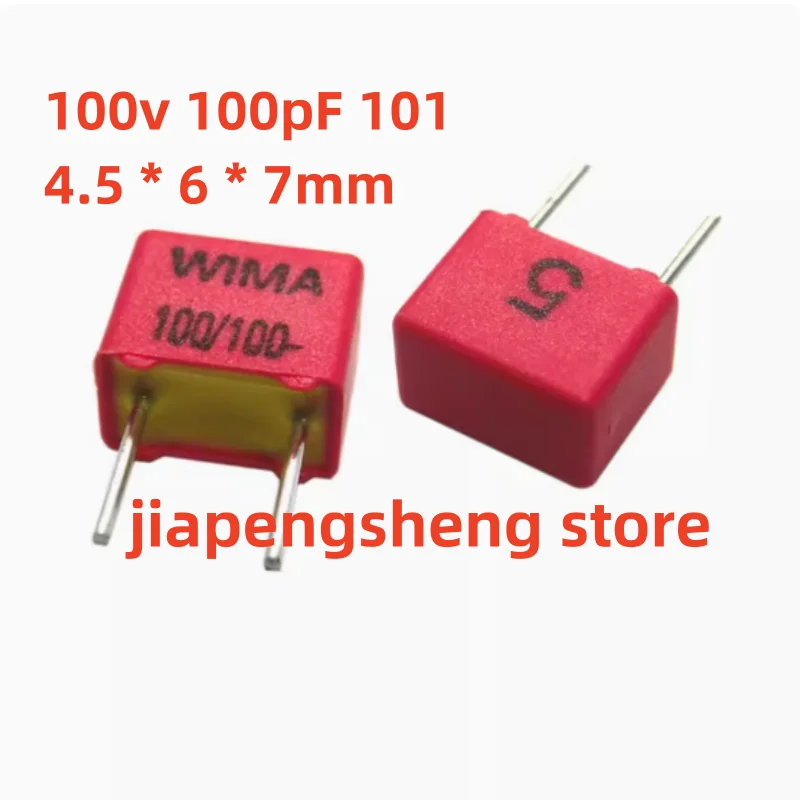 (10PCS) New original authentic German WIMA 100v 100pF 101 FKP2 series imported fever capacitance accuracy 5% volume 4.5*6*7mm