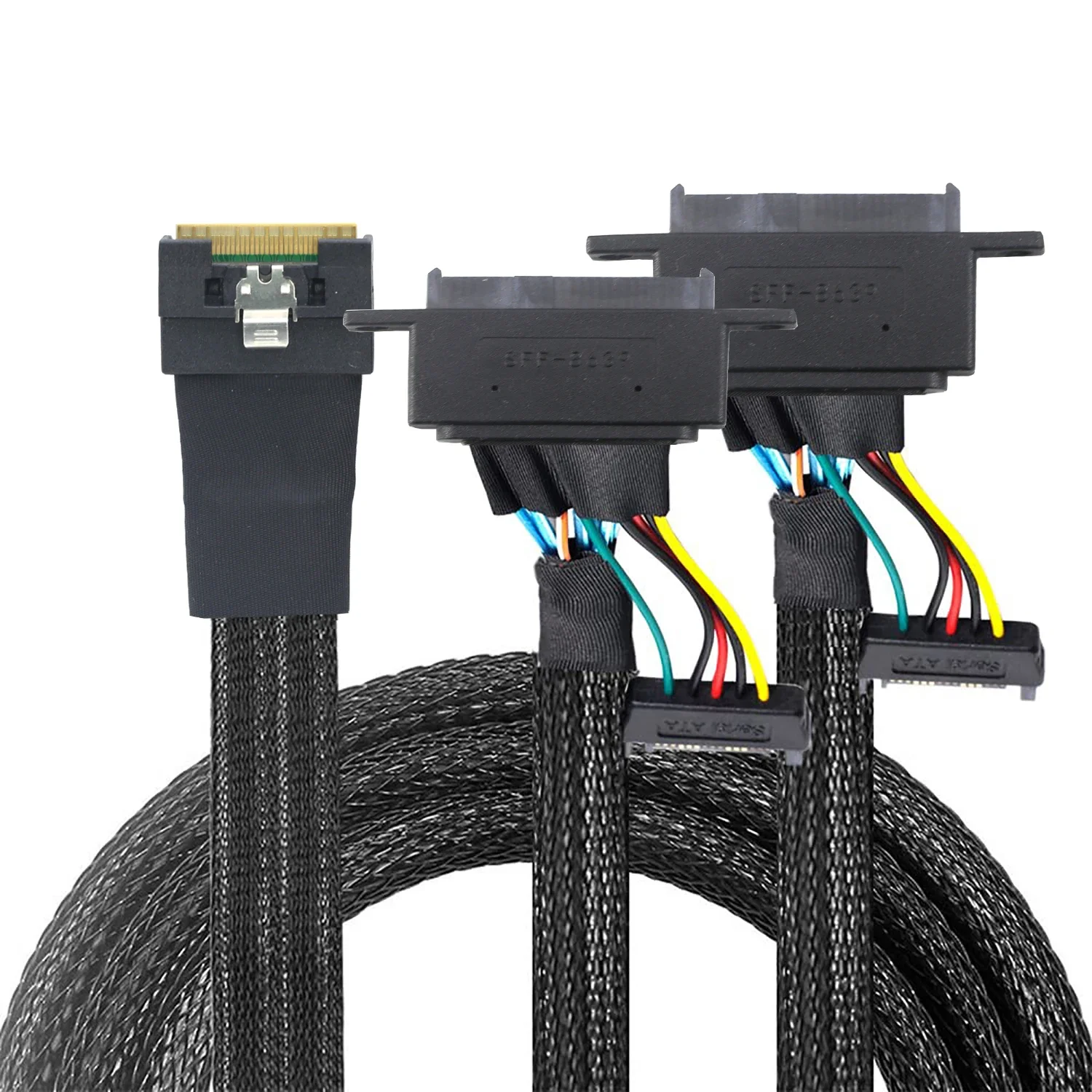 

PCIe 4.0 SlimSAS SFF-8654 8i 8x to U.2 SFF-8639 Adapter Cable, with Anti-Misinsertion & Screw Holes for Server Storage