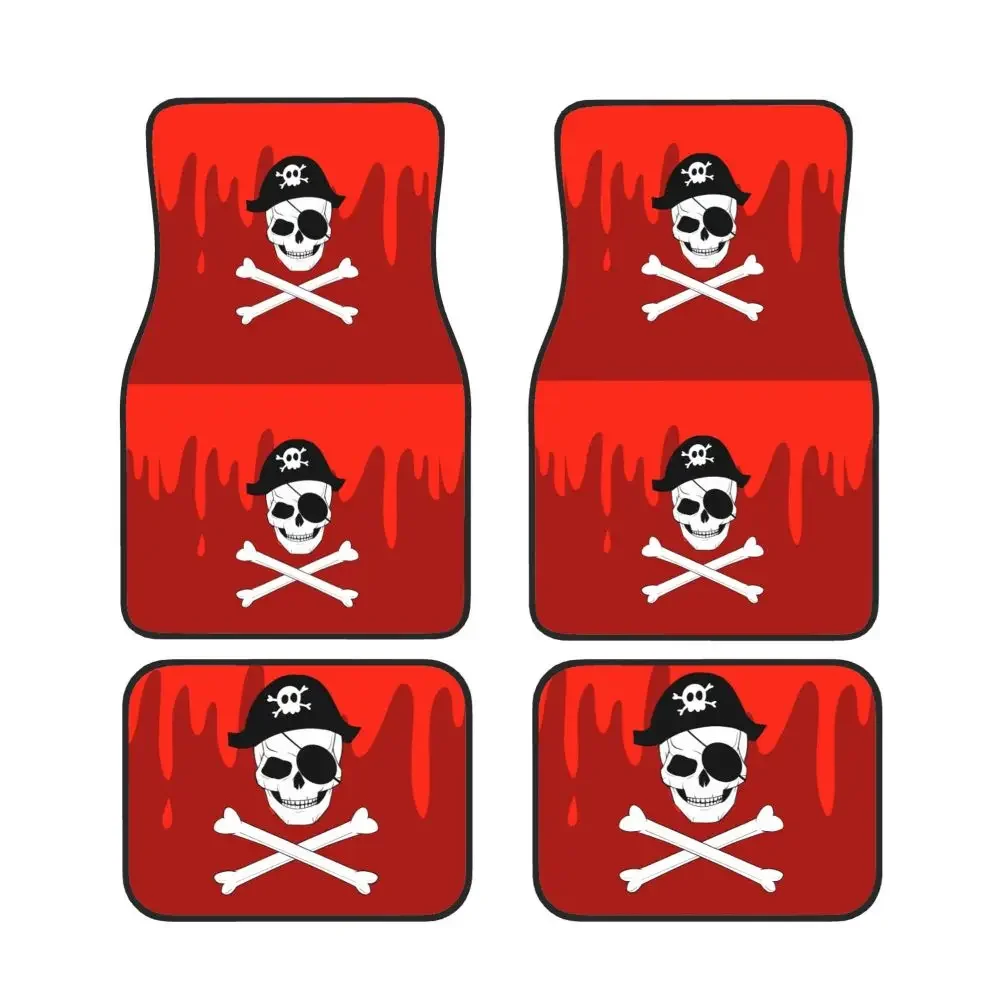 Pirate King Red Personalized 4PCS Car Floor Mats General Motors SUV Anti Slip and Anti Fouling Protection Mats Waterproof Mats