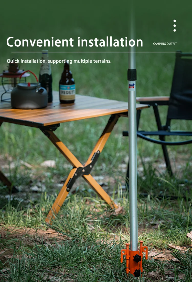 1 Stück Verstellbarer Zeltstangenhalter für Outdoor-Camping, Großdurchmesser-Halterung, Campingzelt-Zubehör, Stangenbefestigungsrohr-Basis – Detail 11