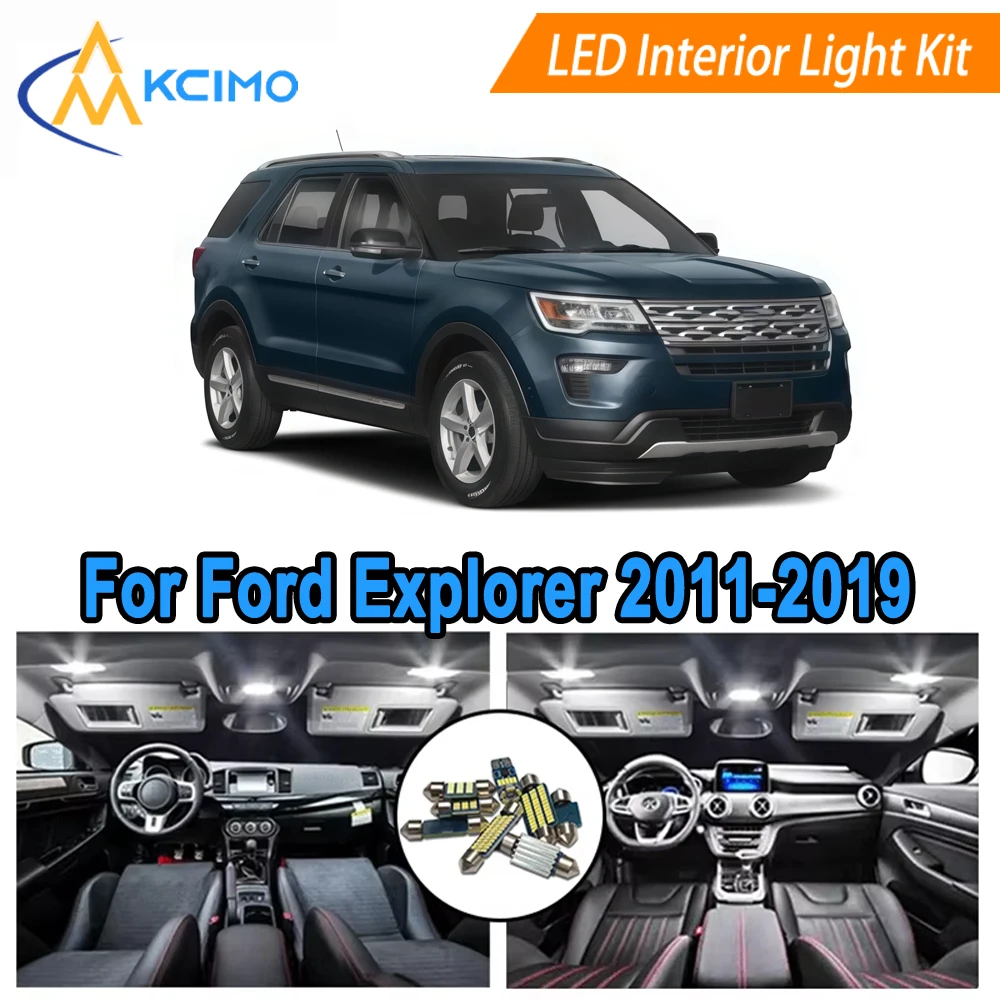 

LED Interior Light Bulbs For Ford Explorer (2011-2019) Super Bright 6000K White/Blue, Map Dome Door Trunk License Plate Lights