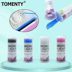 WELLCK 100Pcs Dental Micro Brush Bottle Dental Disposable Micro Brushes Applicators Brush Teeth Oral Dentist Materials