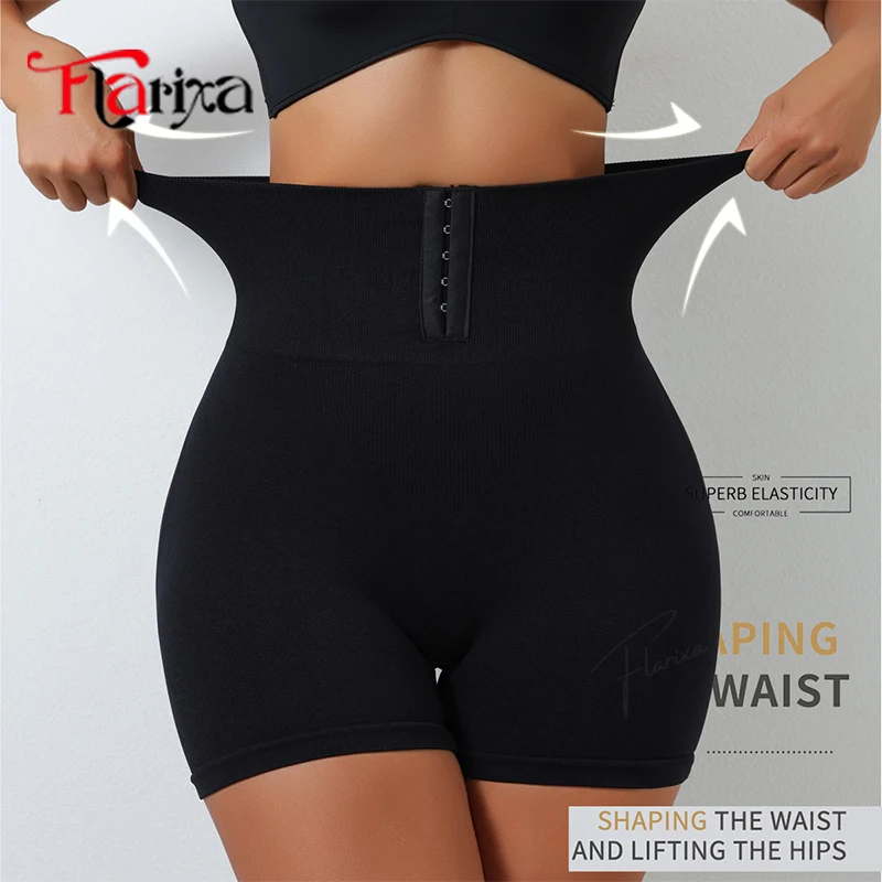 Flarixa Waist Trainer Body Shaper Panties Fajas High Waist Tummy Control Shorts Women Belly Slimming Shapewear Hip Lift Pants