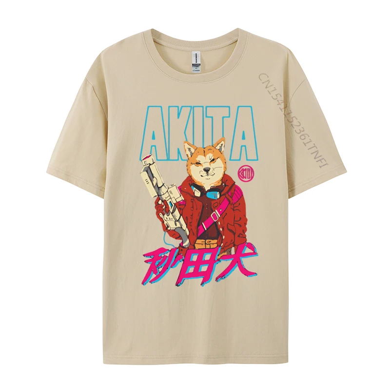 Adult Latest Printing Tops & Tees Cotton Top T-shirts Akita Neo Tokyo T-shirt Vintage T-shirt Brand T Shirt