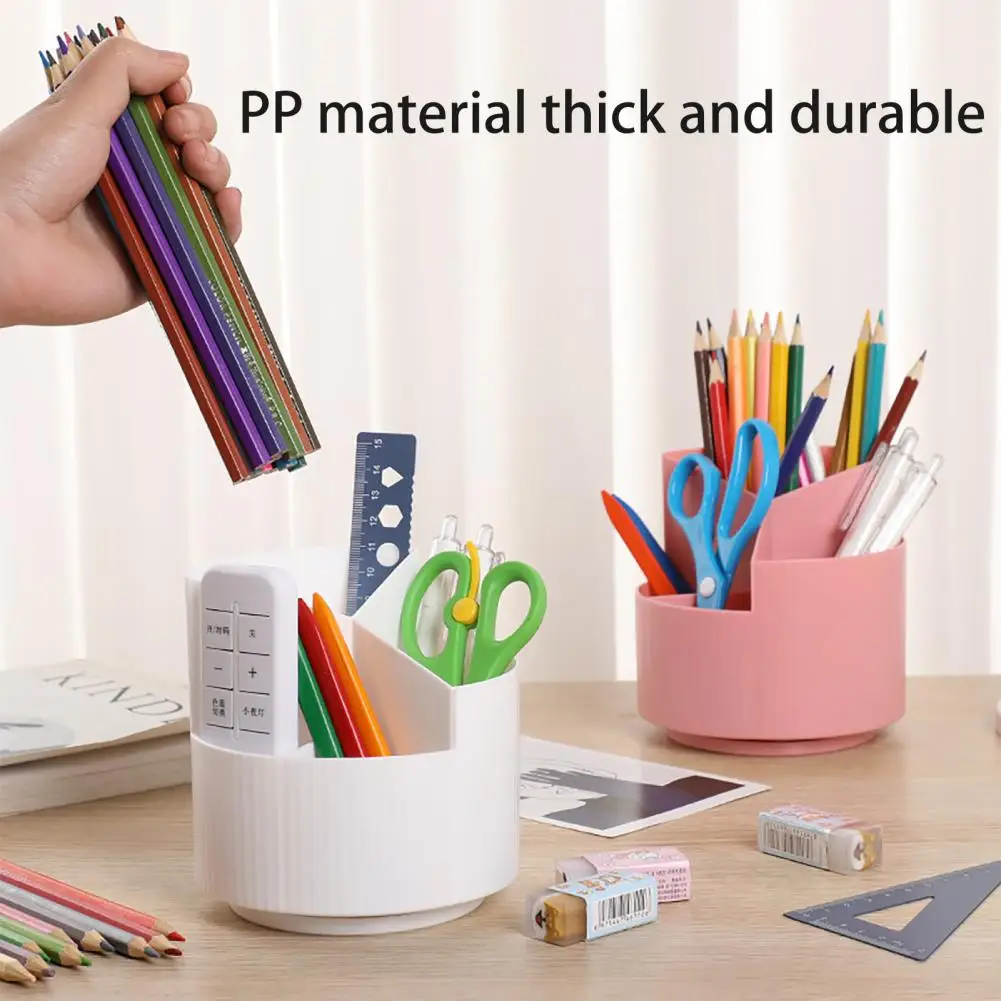 Pen Holder Cup Pen Holder for Desk Rotating Pen Holder with Multiple Compartments Office Home School Stationery Organizer