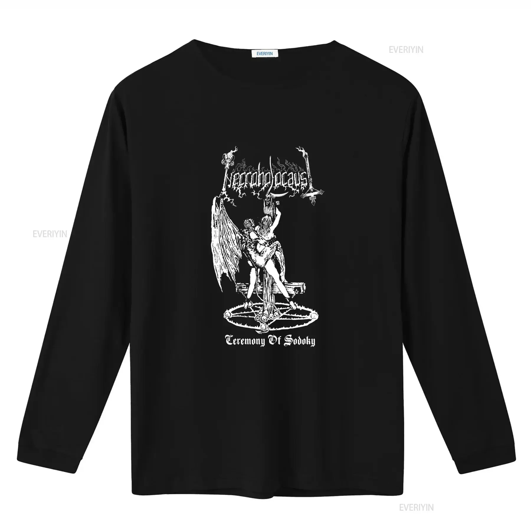 Necroholocaust Black Metal Death Blasphemy T Shirt Ceremony Of Sodomy Print for Men vintage Washed graphic Casual Comfortable