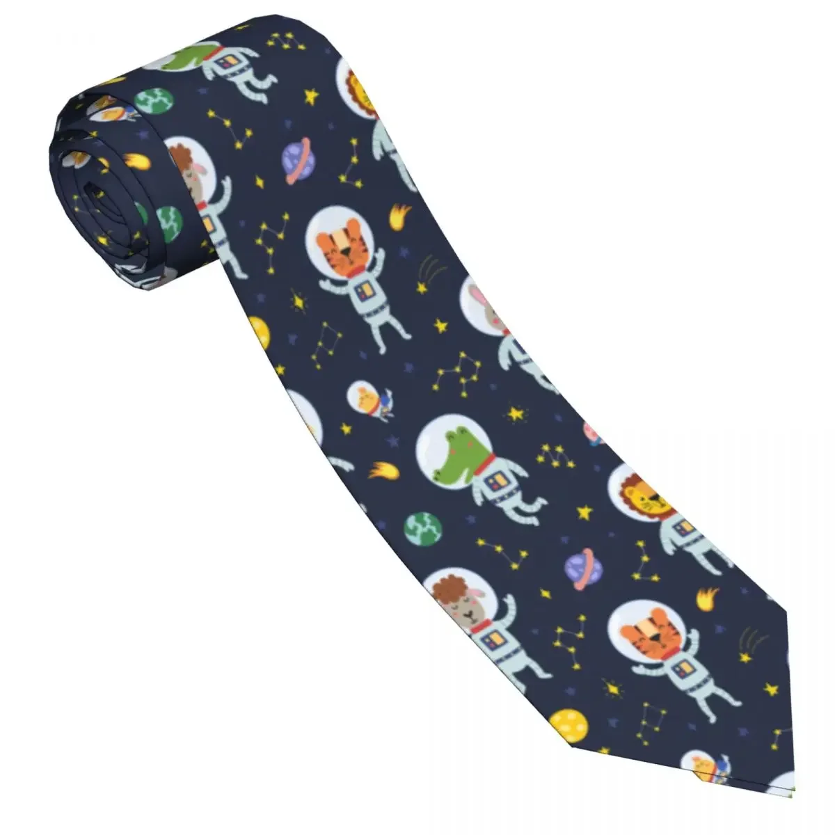 Classic Tie for Men Silk Mens Neckties  Wedding Party Business Adult Neck  Casual Cute Animals Astronauts In Space 