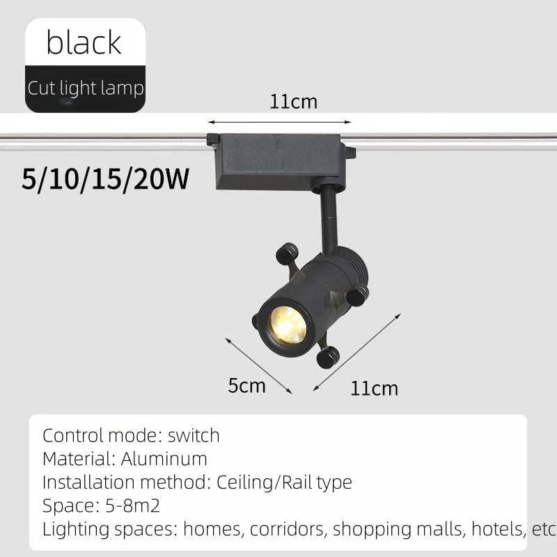 

10W Professional Cut Light Various Light Shapes Zoom Track Spotlight Studio Museum Gallery Atmosphere Spot Lighting AC110-240V