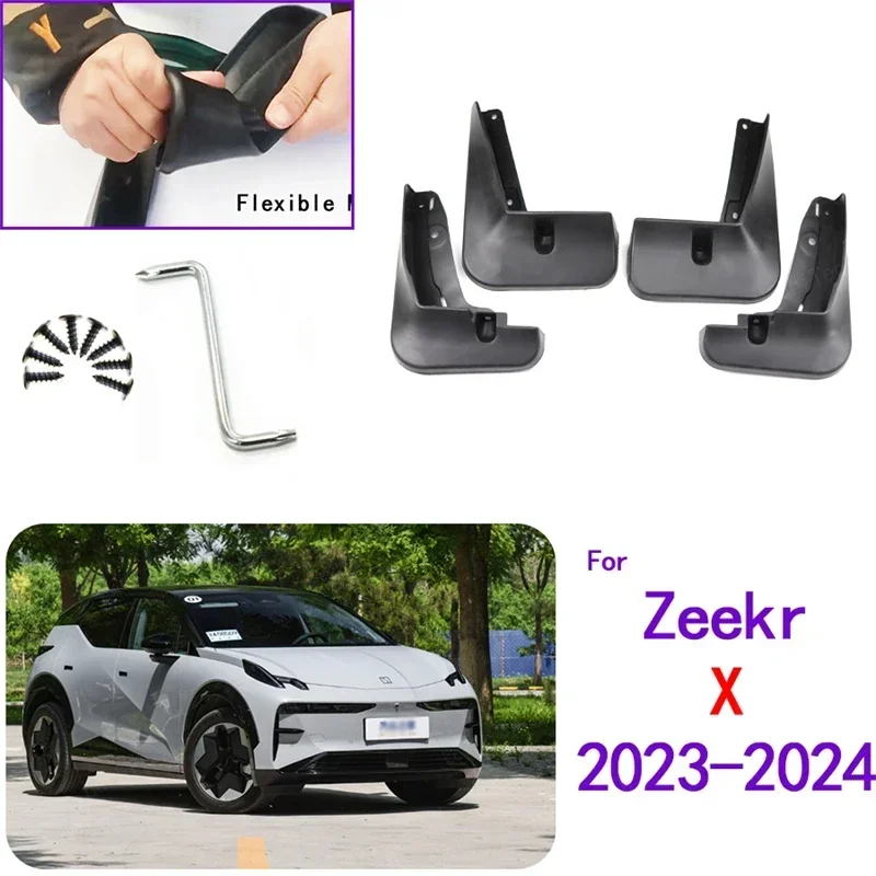 Schmutzfänger Spritzschutz Schmutzfänger vorne hinten Autorad Schmutzfänger Spritzschutz Schmutzfänger weicher TPE-Radkotflügel für ZEEKR X 2023 2024