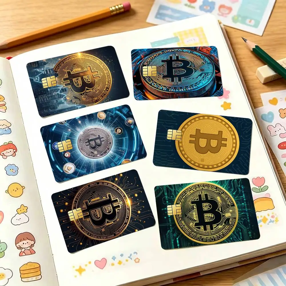 

B-Bitcoin Cryptocurrency Btc Credit Card HD Stickers Small Chip Waterproof Sticker Game Card Decal Gift