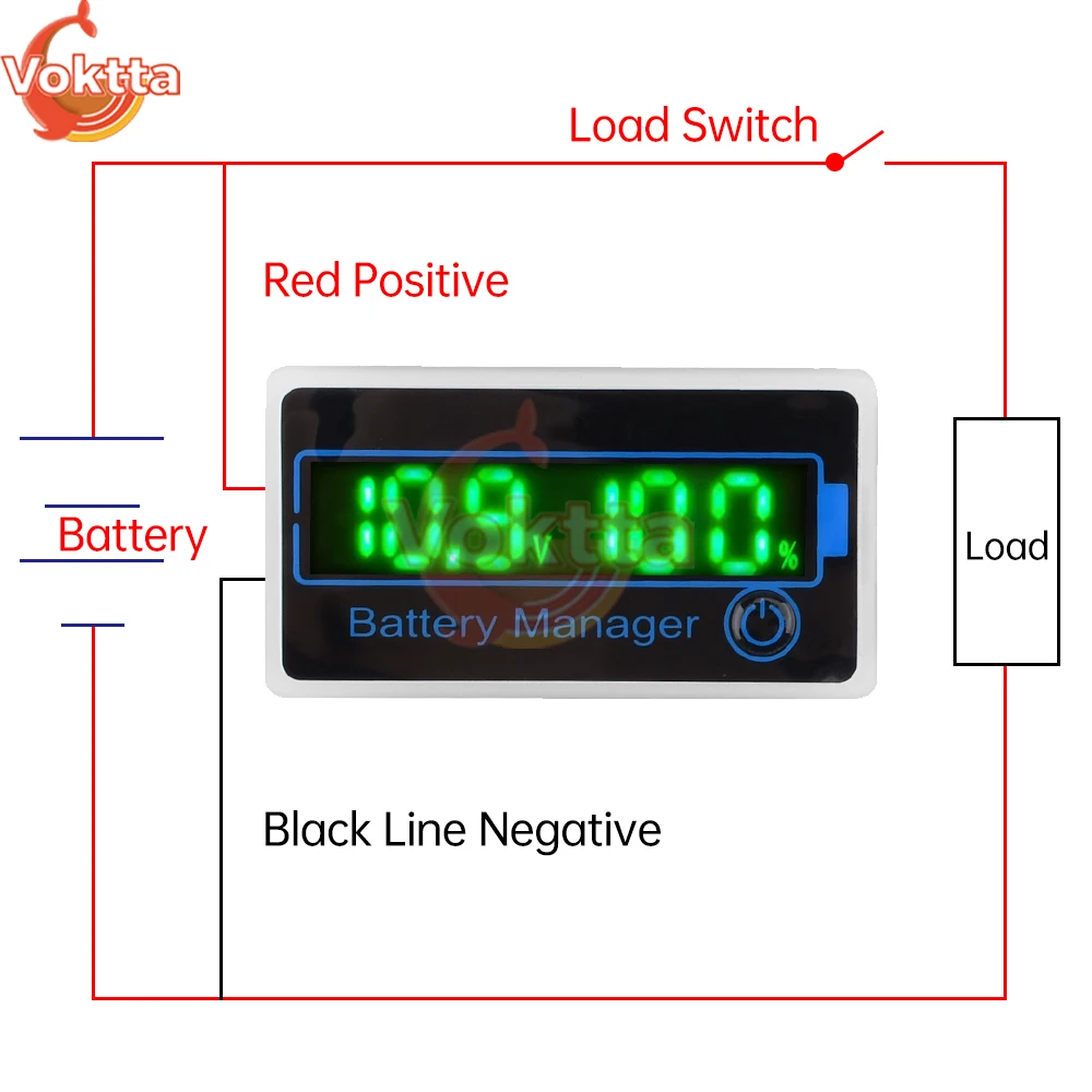 DC 8-120V Battery Capacity Indicator Car Motorcycle Voltmeter Digital Voltage Tester Monitor Lead Acid Lithium Battery Tester