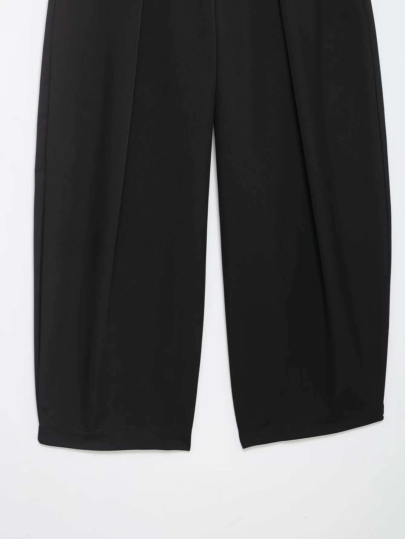 Pantaloni stile palloncino pieghettati a vita alta larghi versatili semplici alla moda casual delle nuove donne invernali 2025