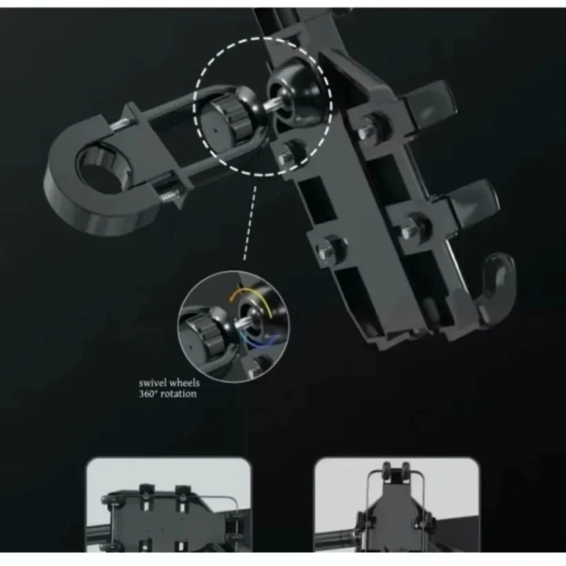 Outdoor Cycling Phone Holder  360° Rotation Phone Mount Adjustable Anti-Shake Handlebar Cellphone Support for Bikes Motorcycles