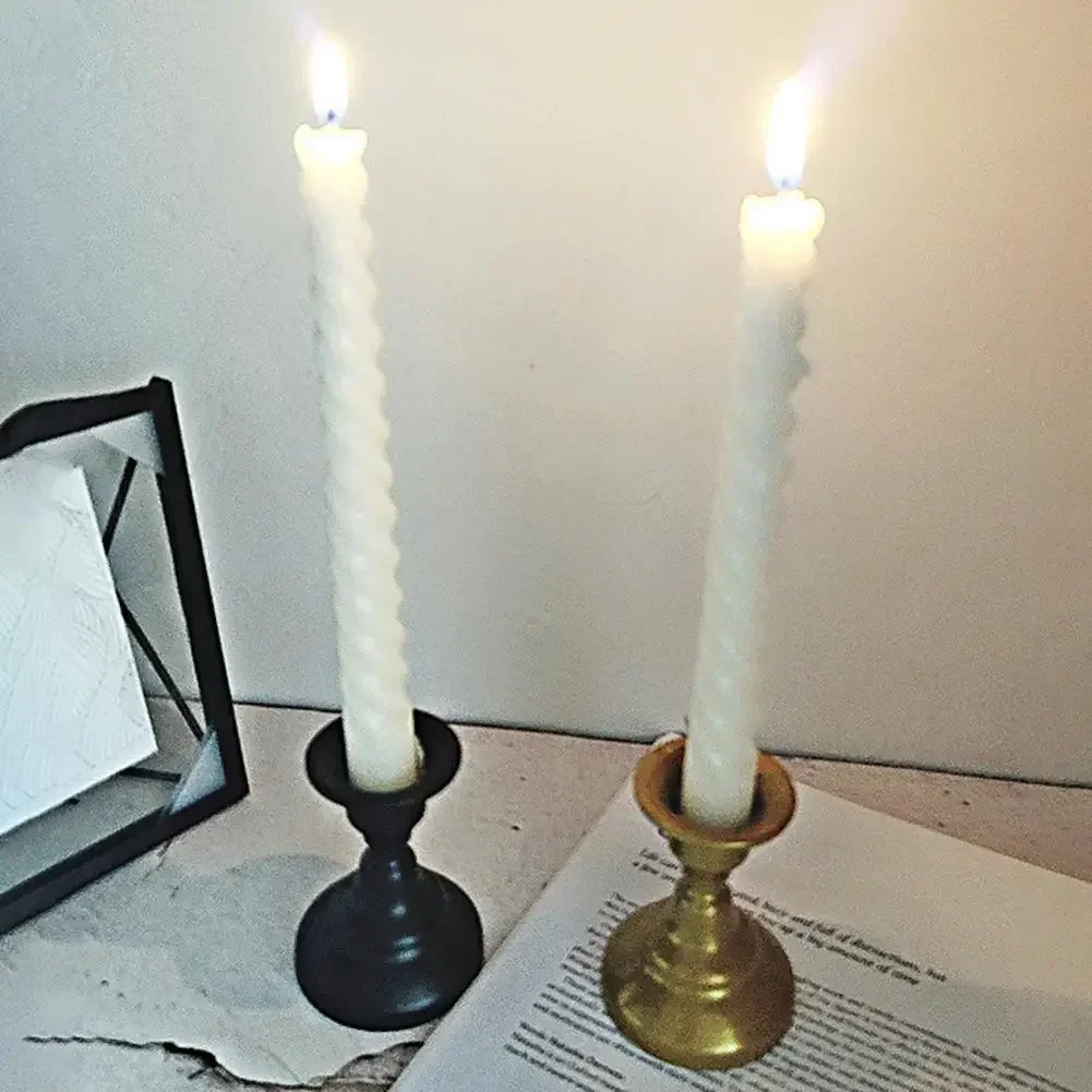 Candle Holder Rust-proof Simple Style Retro Appearance Decorative Iron Candle Display Stand Dining Table Ornament Home Supplies