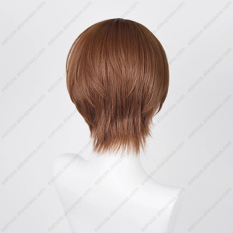 Parrucca cosplay Anime Yagami Light 30 cm Parrucche sintetiche resistenti al calore per capelli corti marrone scuro