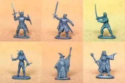 Miniature model 1/72 Magi Soldier Model Ring Human Warrior and Mage 6pcs/set