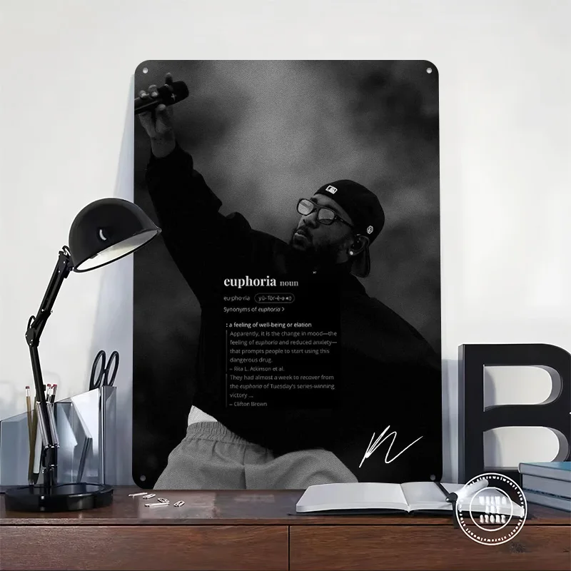 Kendrick Lamar Personalized 3D Textured Metal Poster Wall Art Tinplate Sign for Decor Living Room Interior Decoration Wand Deko