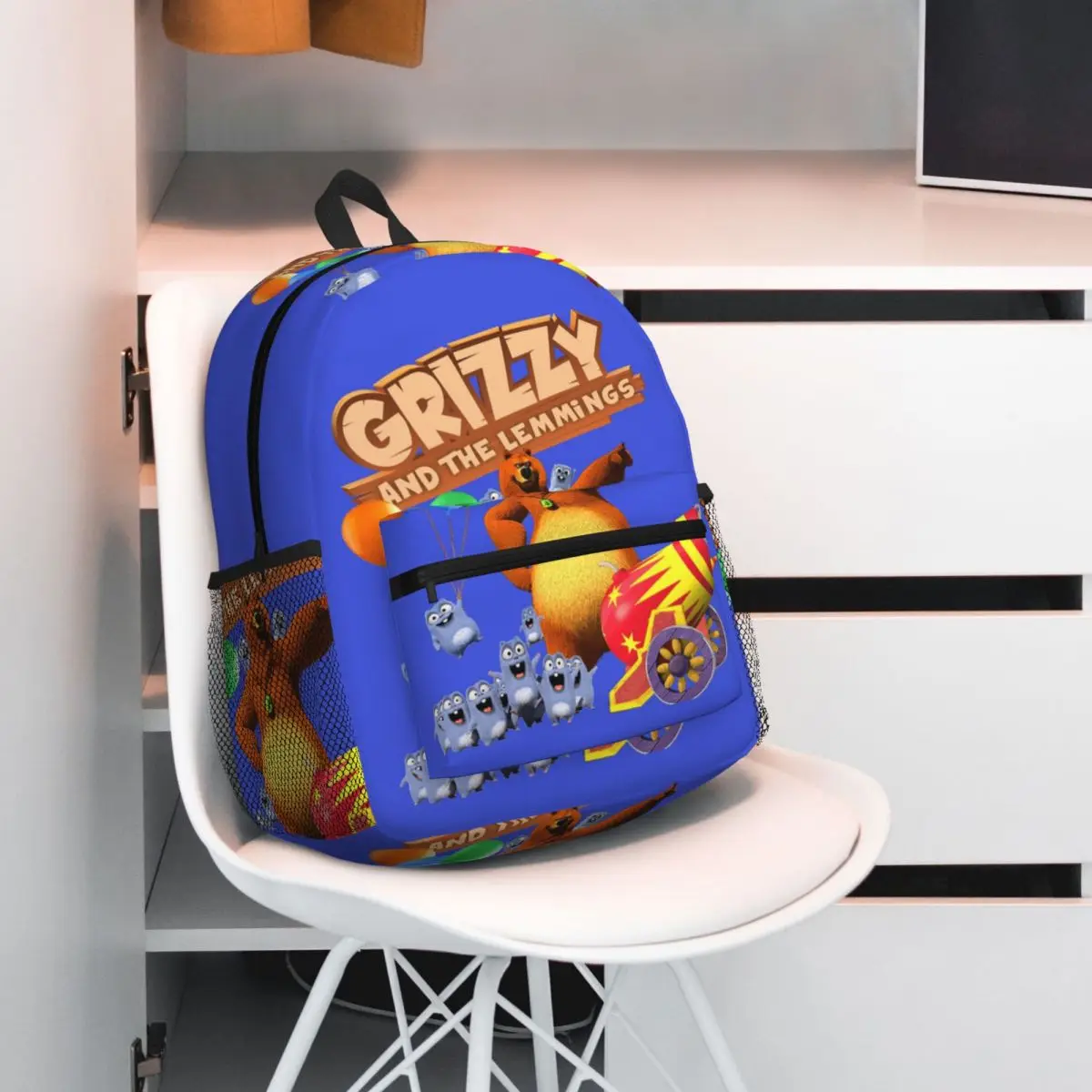Grizzy And The Lemmings Cartoon Anime Backpack Daypack Large Capacity Kids BookBag School Bag Shoulder Bags for Men Women