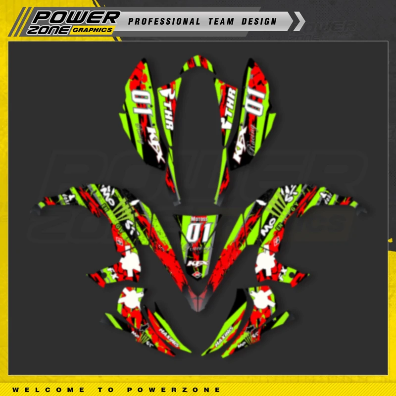 

PowerZone Custom Team Graphics Backgrounds Decals Stickers Kit For KAWASAKI KFX 450 450R Stickers