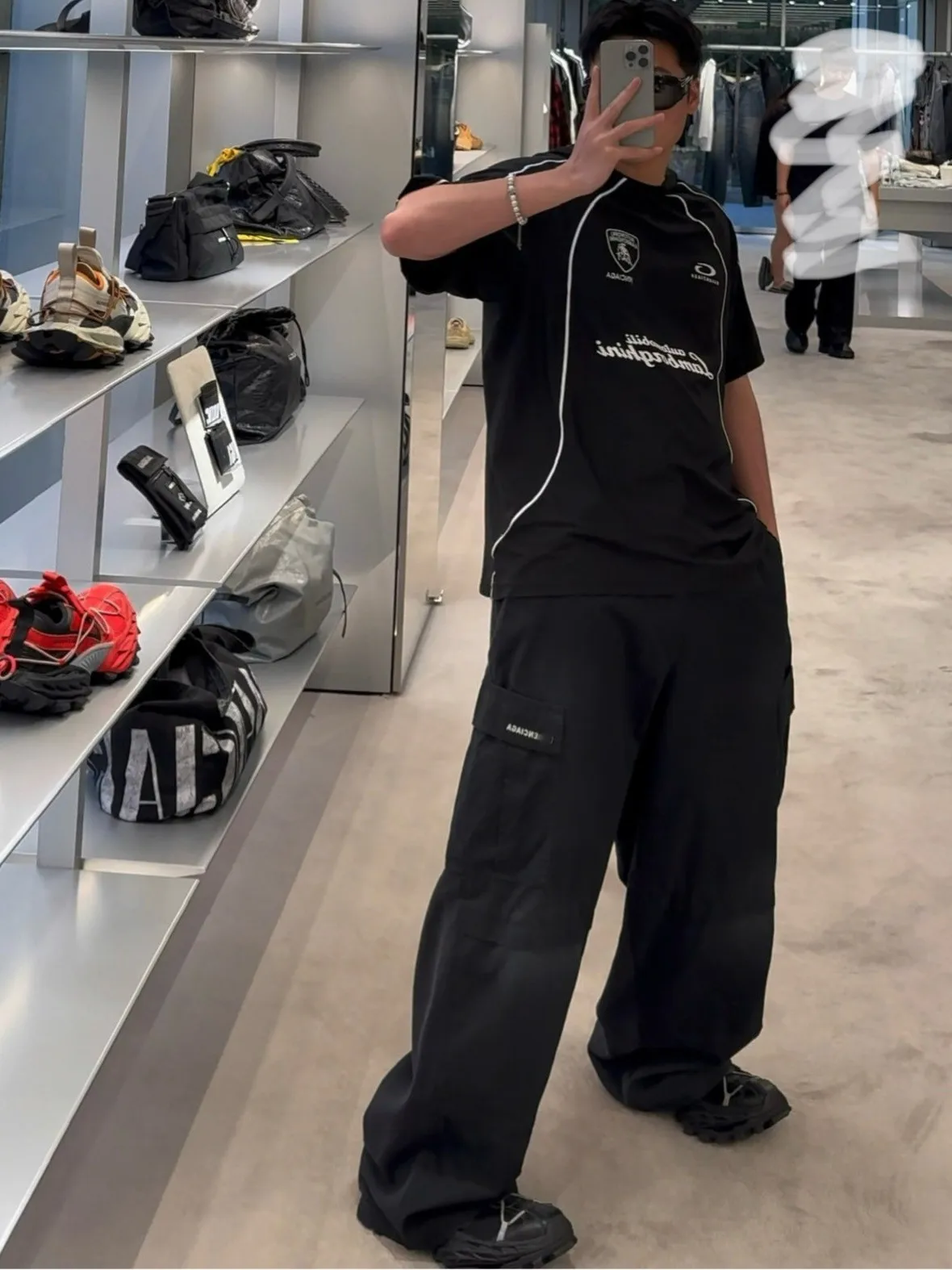 

Двусторонние лоскутные повседневные брюки-карго из плотной ткани для молодежи, модный комплект на четыре сезона с длинными рукавами