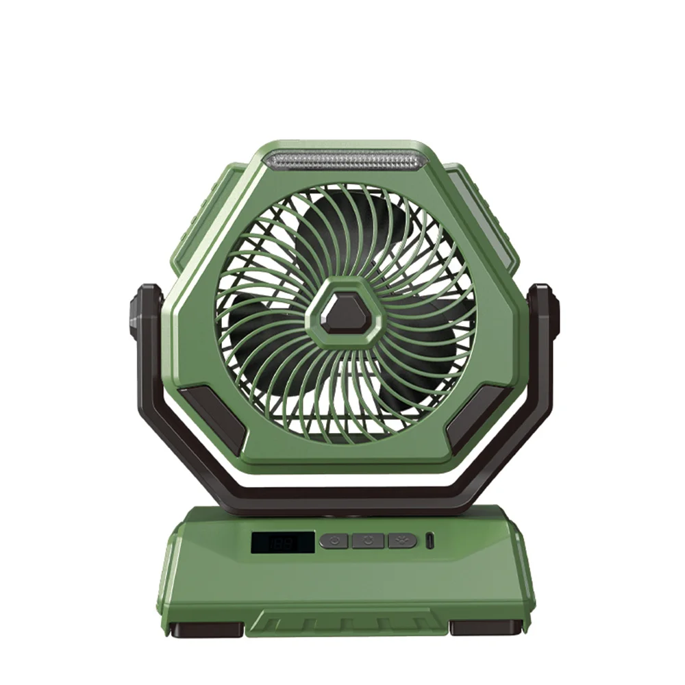 2024 New Camping Fan Rechargeable Outdoor Fan Ceiling Oscillating Fan Portable Air Conditioner Air Cooler with Lighting 6000mAh