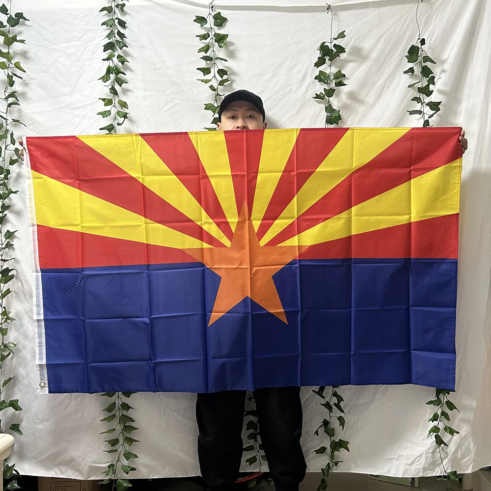 （TIKI FLAG）90x150 CM Us Usa State Arizona Flag  polyester hanging banner For home Decoration