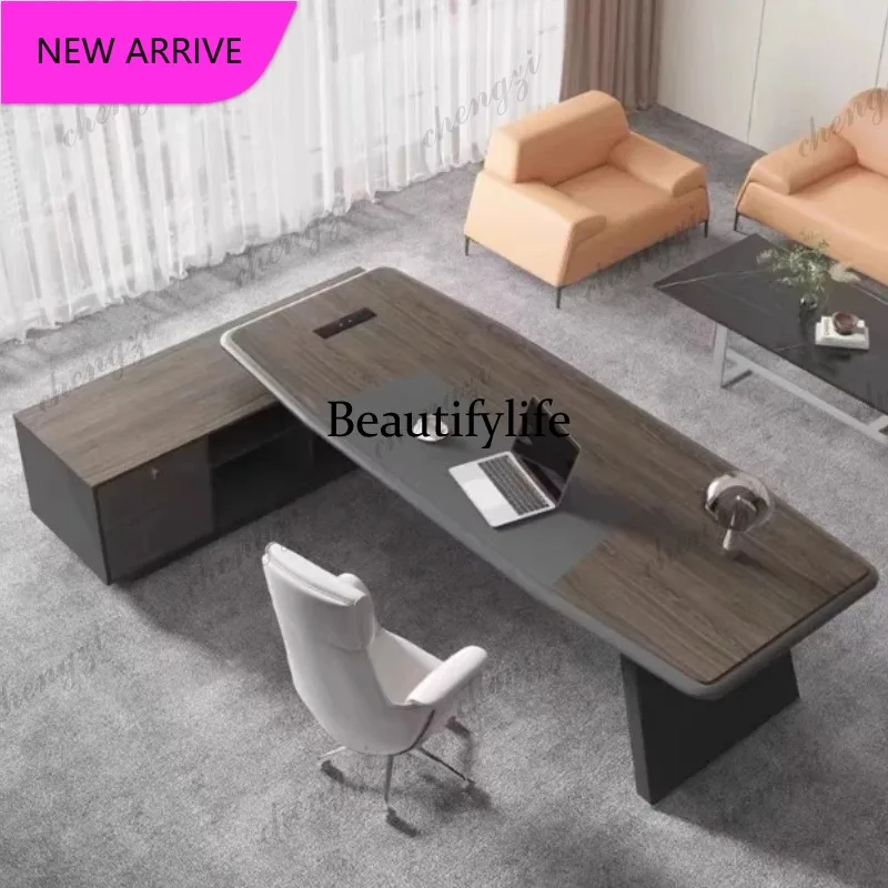 CC  Luxury Wide Upgrade Office Desk Drawer Household Executive Storage Computer Desks Study Wood Black Escritorio Oficina