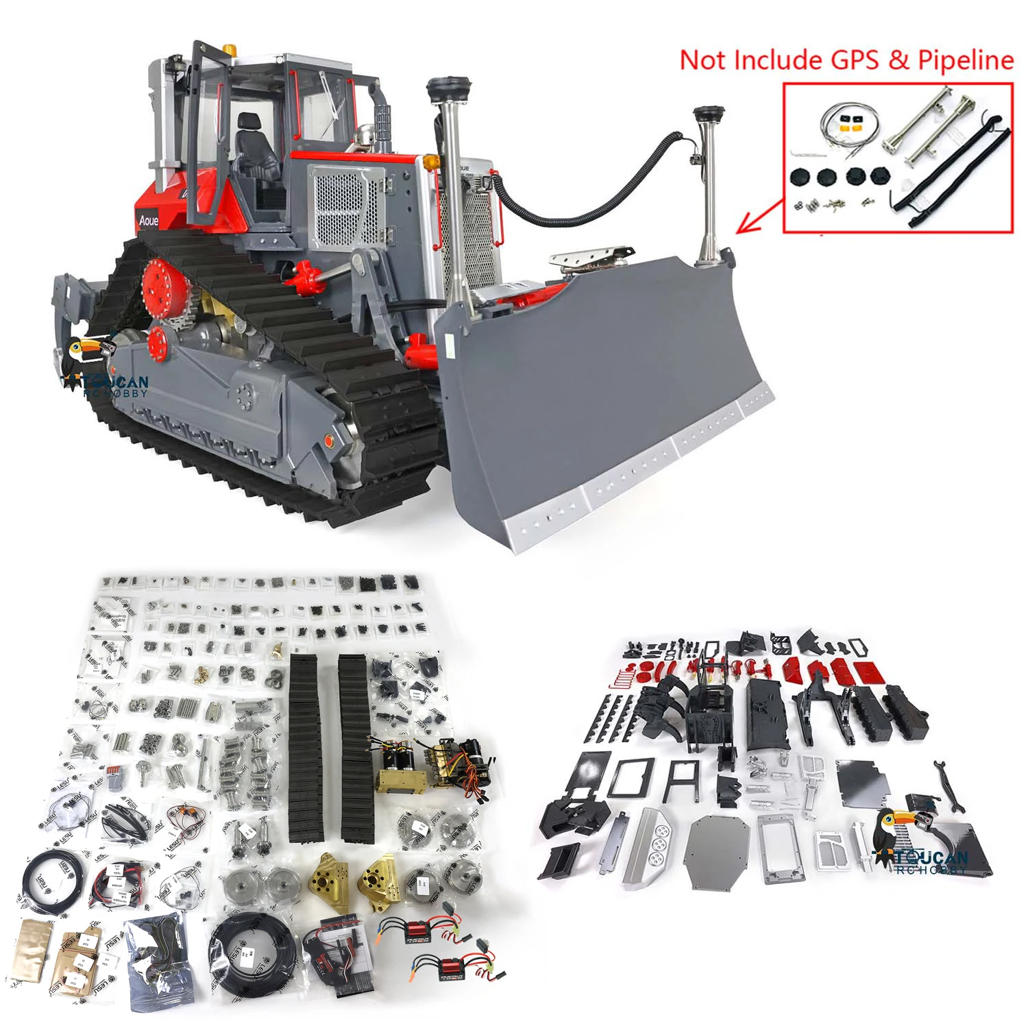 LESU Aoue DT60 Dozer Kits 1/14 RC Bulldozer Hydraulic Metal Painted Crawler Engineering Vehicle Model Pump Lights Sound THZH1269