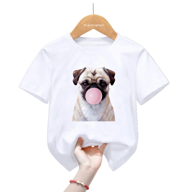 

Dog/Cat/Rabbit/Cow/Elephant/Duck/Tiger Blow Bubbles Animal Print T Shirt Girls/Boys Harajuku Kawaii Kids Clothes T-Shirt