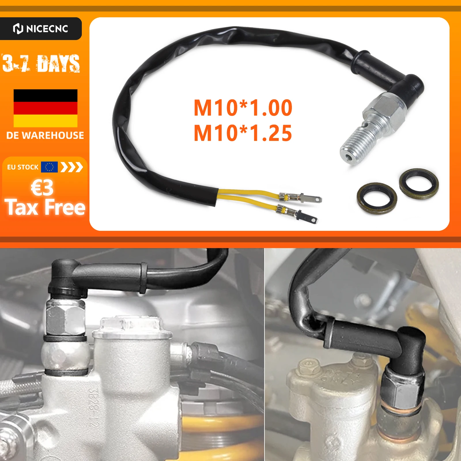 Moto M10 1.0 M10 1.25 Interruttore Della Luce Freno Banjo Bullone per Brembo KTM BMW Ducati Nissin Honda Kawasaki Suzuki Yamaha