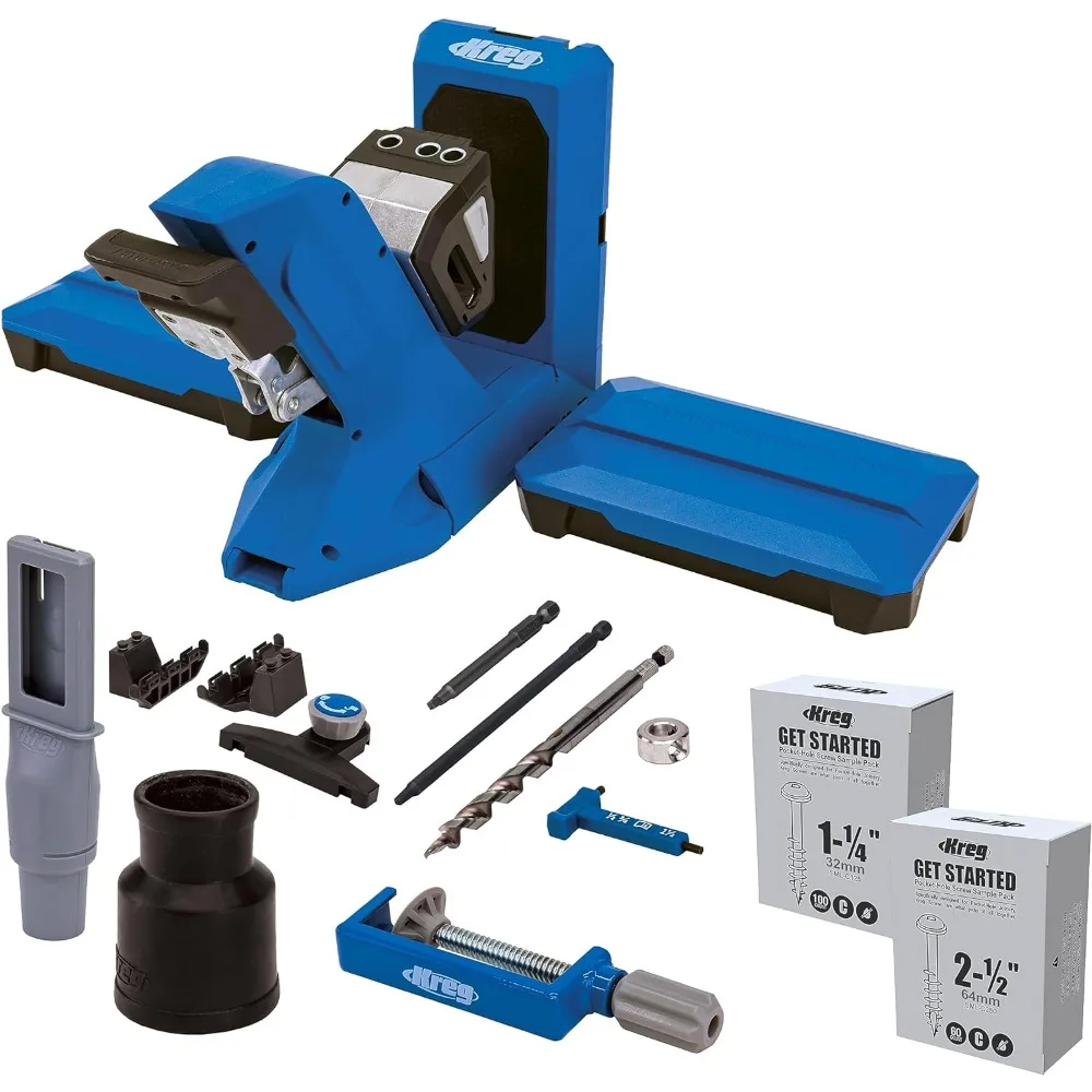 Hole Jig 720 PRO - Easy Clamping & Adjusting - Includes Durable Kreg Pocket-Hole Screws - For Materials 1/2" to 1 1/2" Thick