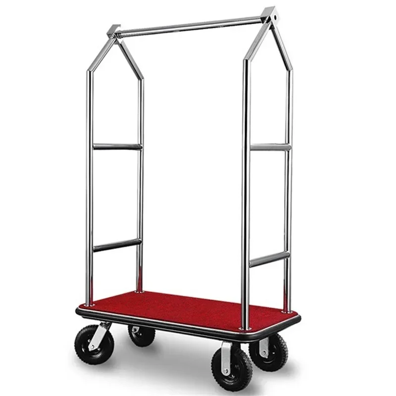 

Stainless steel hotel luxury airport luggage cart hotel luggage cart OEM steel stainless steel tool color
